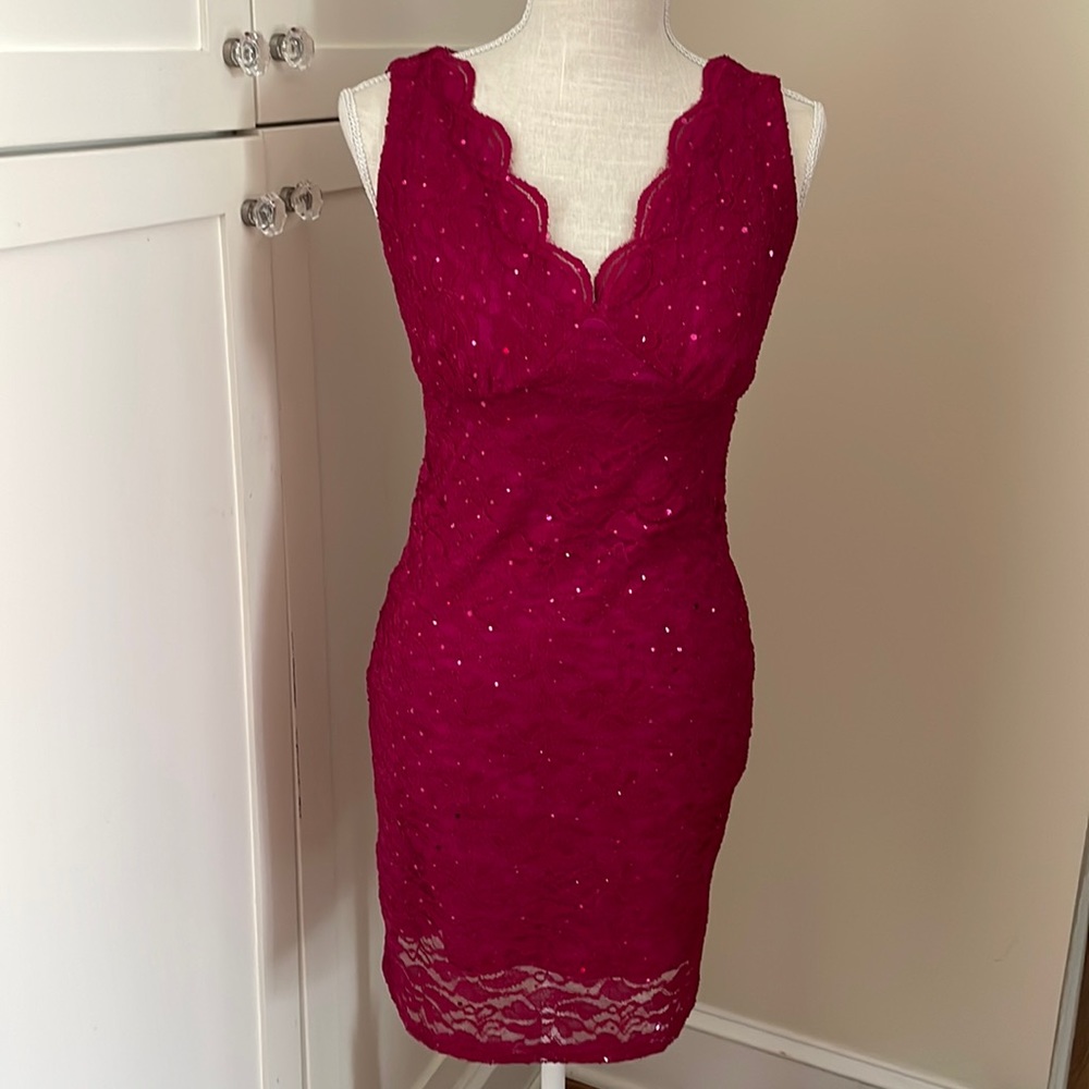 Magenta sequin Bodycon dress size 5/6